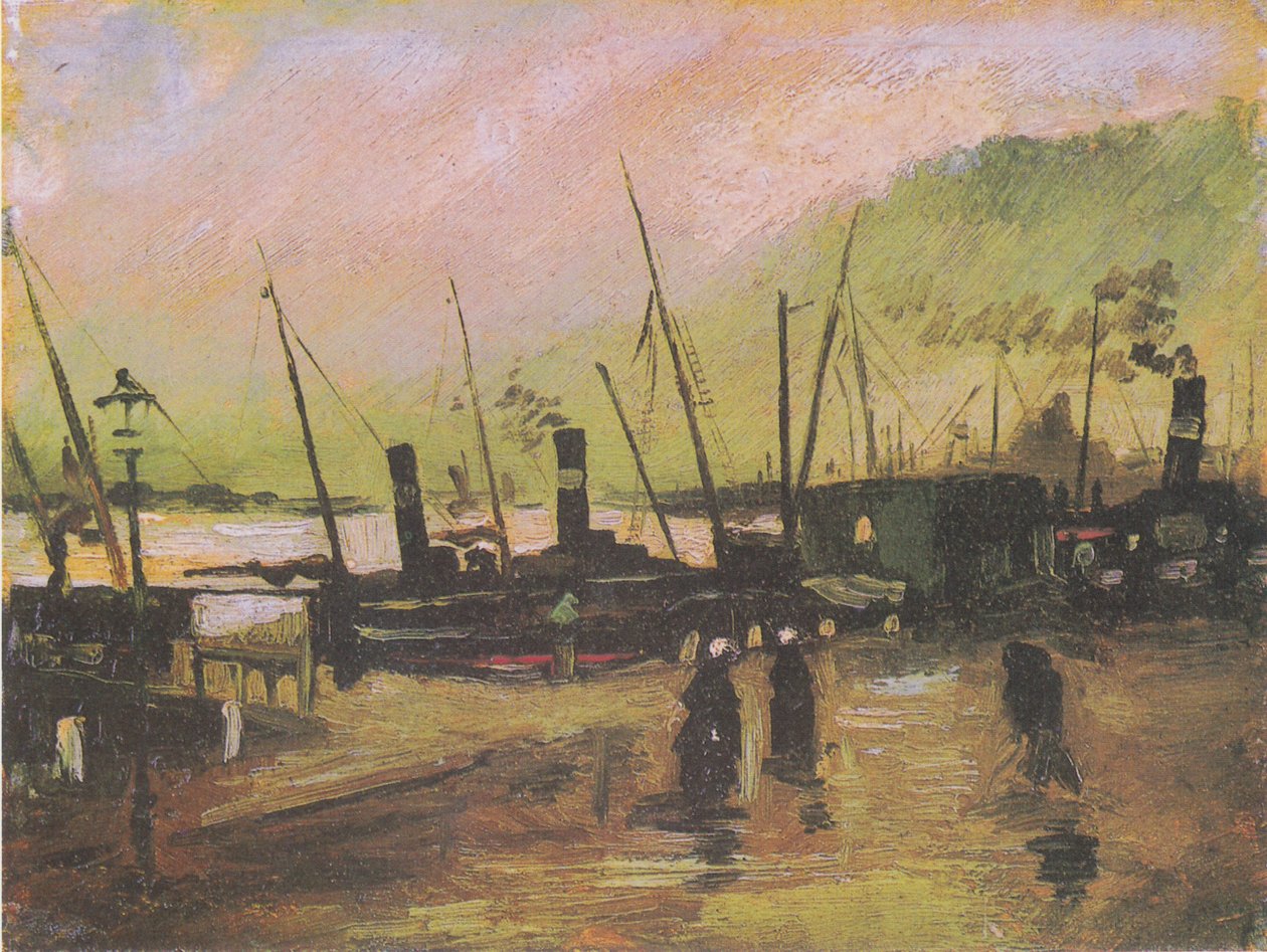 Přístaviště v Antverpách s loděmi od Vincent van Gogh