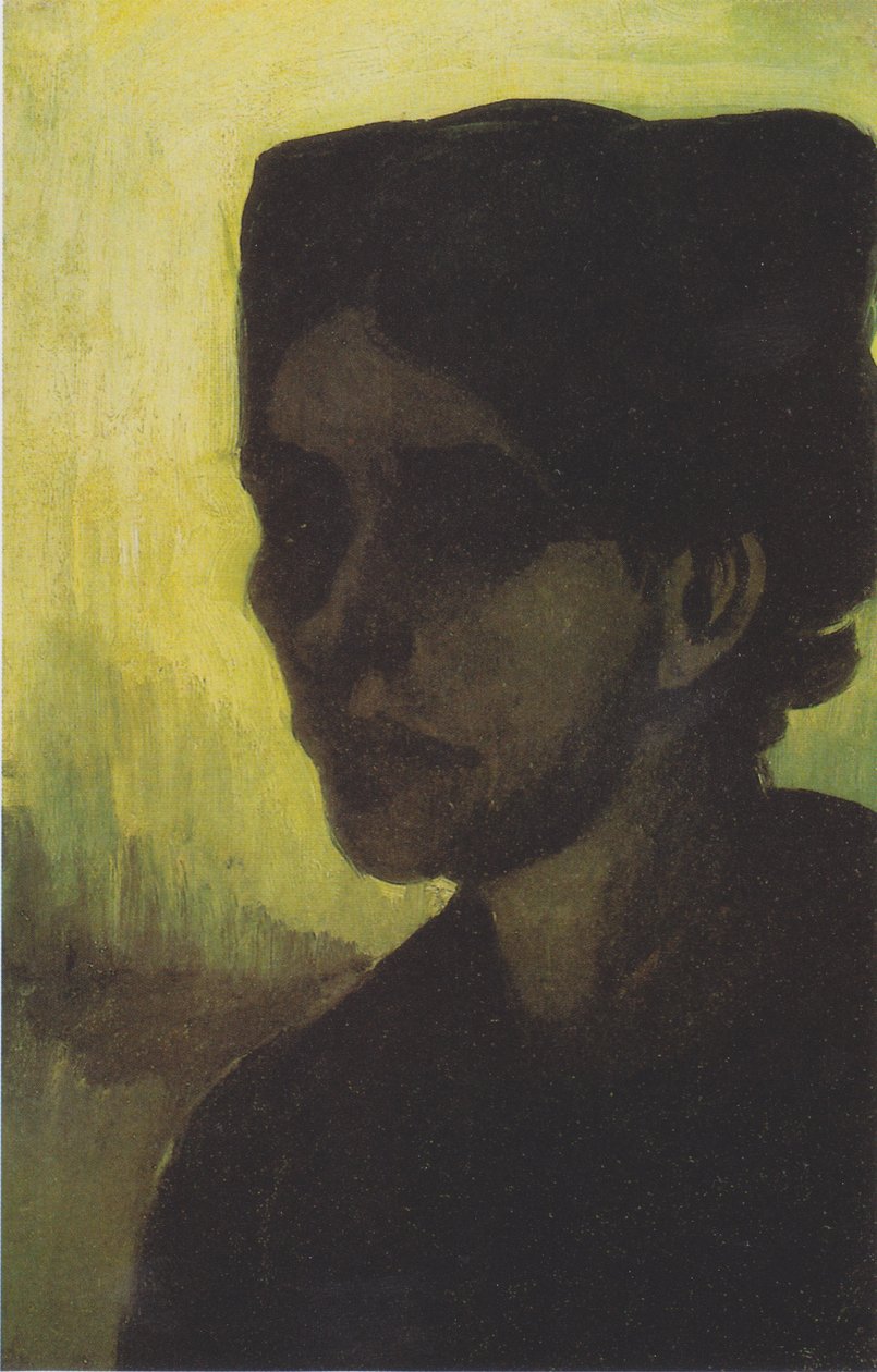 Hlava mladé rolnické ženy s tmavou kapotou od Vincent van Gogh