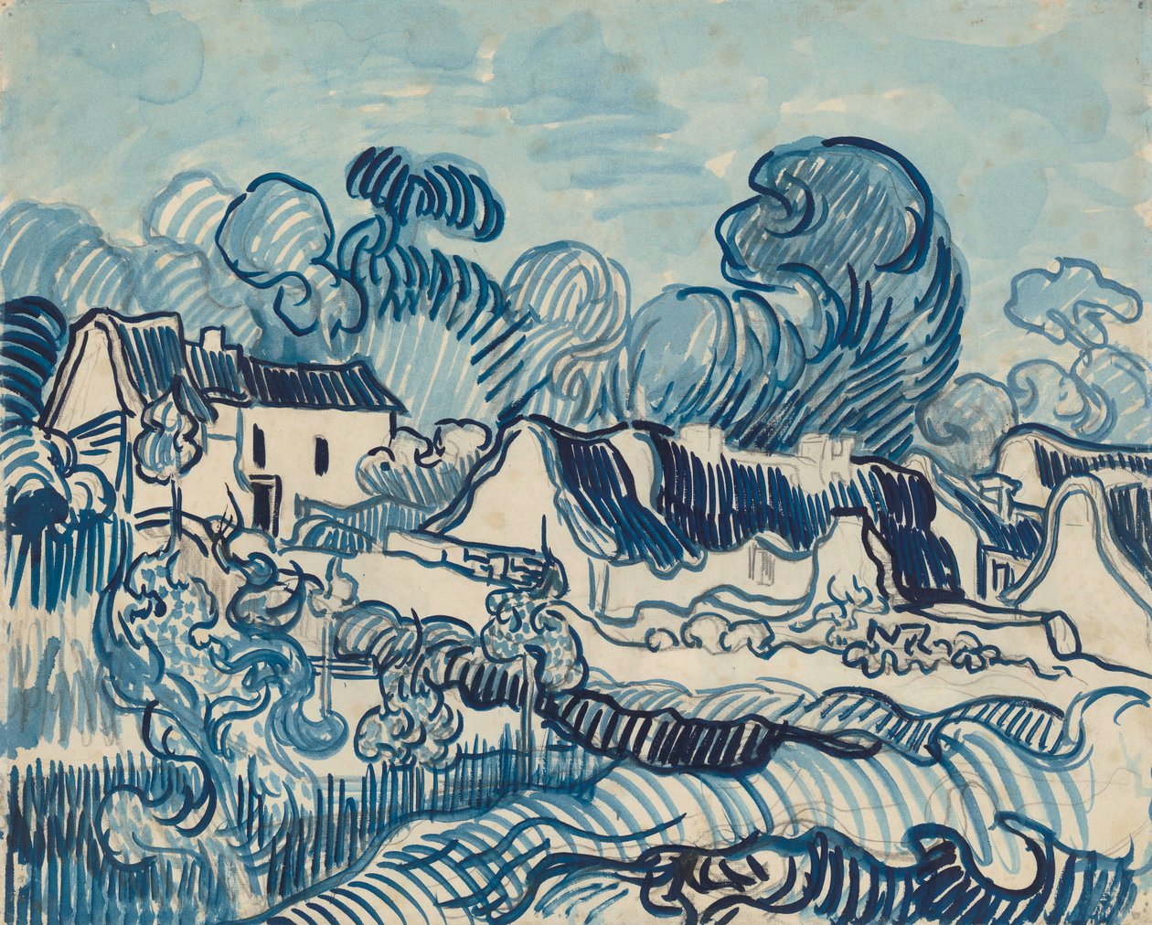 Krajina s domy od Vincent van Gogh