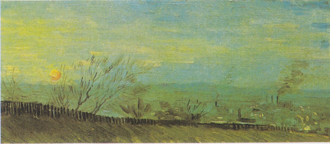 Krajina s továrnami v měsíčním světle od Vincent van Gogh