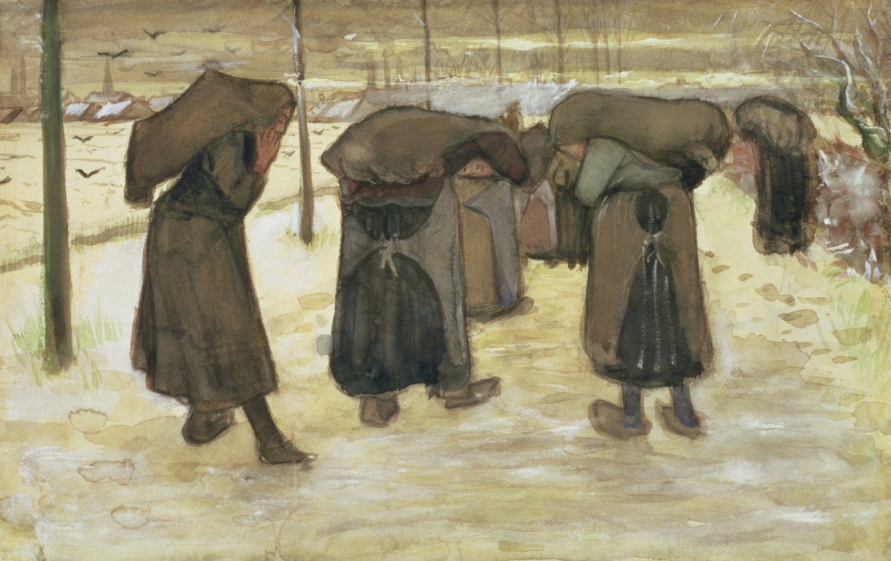 Hornické manželky nesoucí pytle uhlí, 1882 od Vincent van Gogh