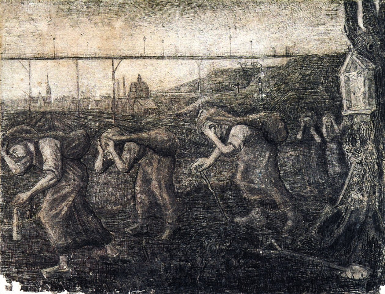 Hornické ženy nesoucí pytle nesly břemeno od Vincent van Gogh