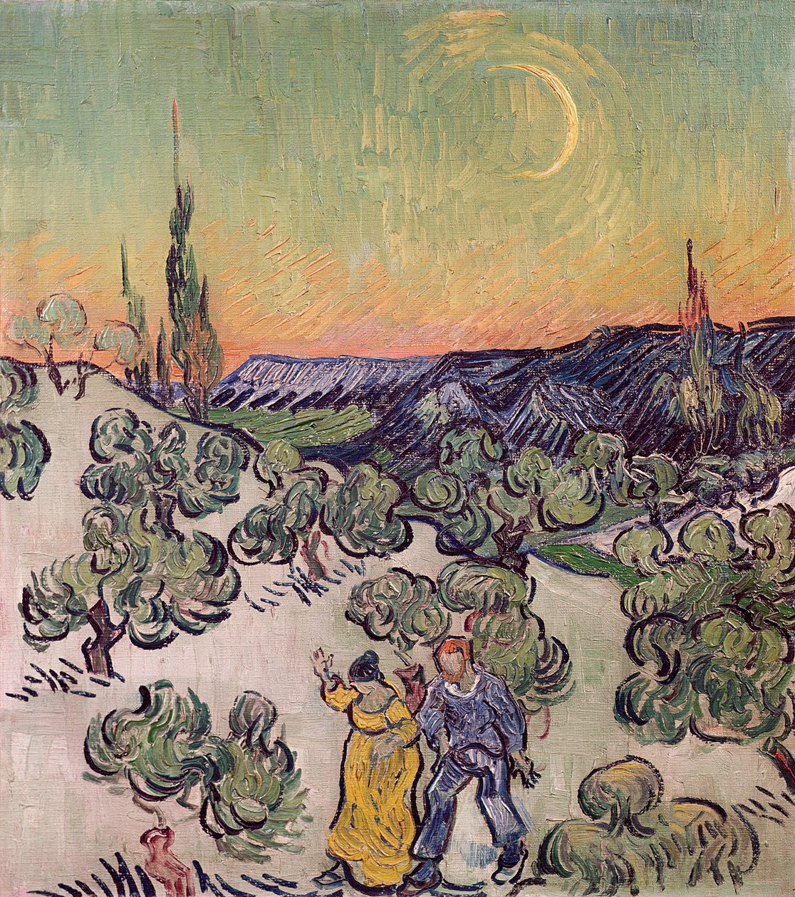 Měsíční krajina, 1889 od Vincent van Gogh