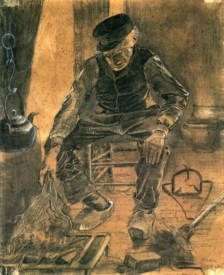 Stařec u ohně od Vincent van Gogh