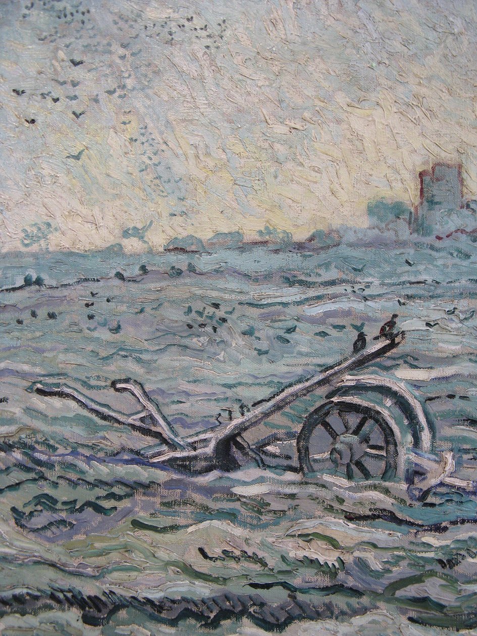 Zasněžené pole s brány od Vincent van Gogh