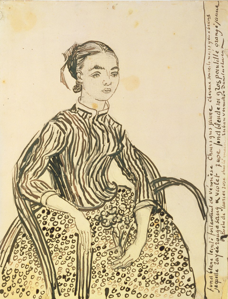 Portrét mladé dívky, 1888 (inkoust na papíře) od Vincent van Gogh