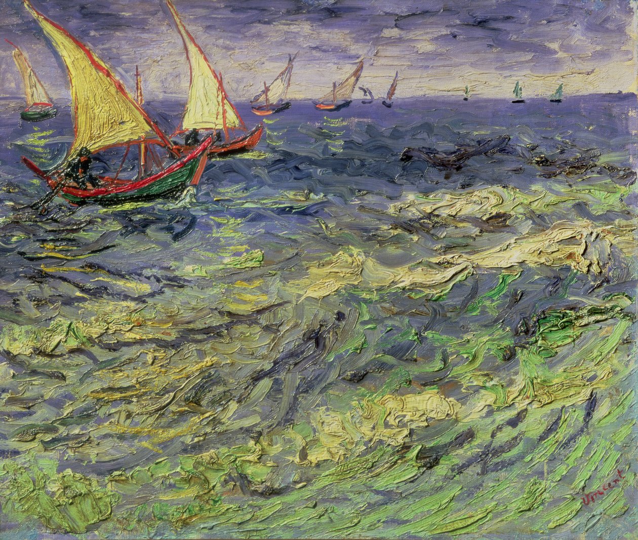 Přímořská krajina v Saintes-Maries (Výhled na Středozemní moře) 1888 od Vincent van Gogh