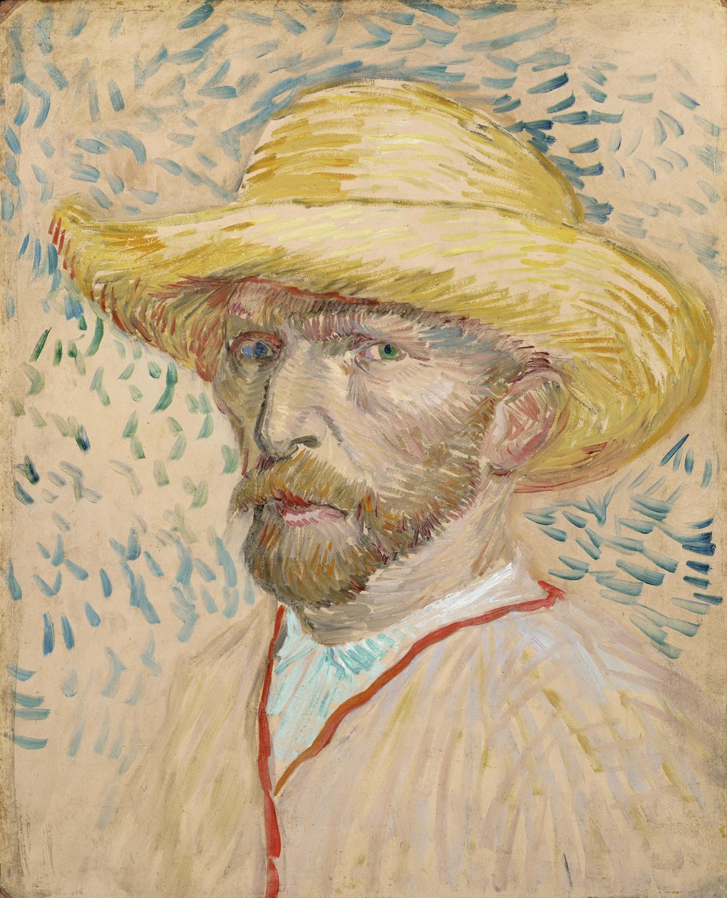Autoportrét se slaměným kloboukem od Vincent van Gogh