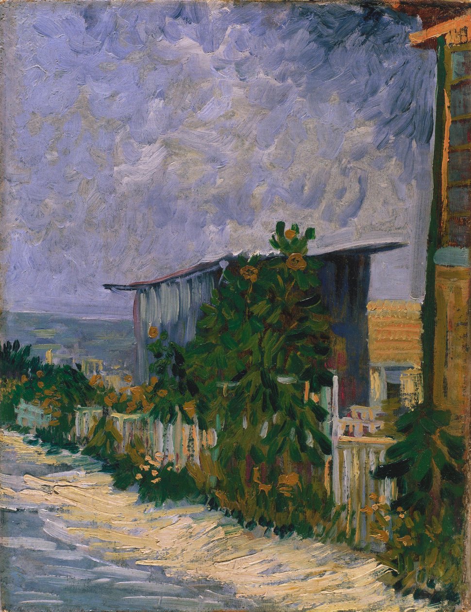 Bouda na Montmartru se slunečnicí od Vincent van Gogh
