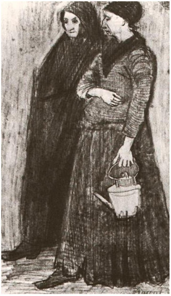 Sien těhotná, procházka se starší ženou od Vincent van Gogh