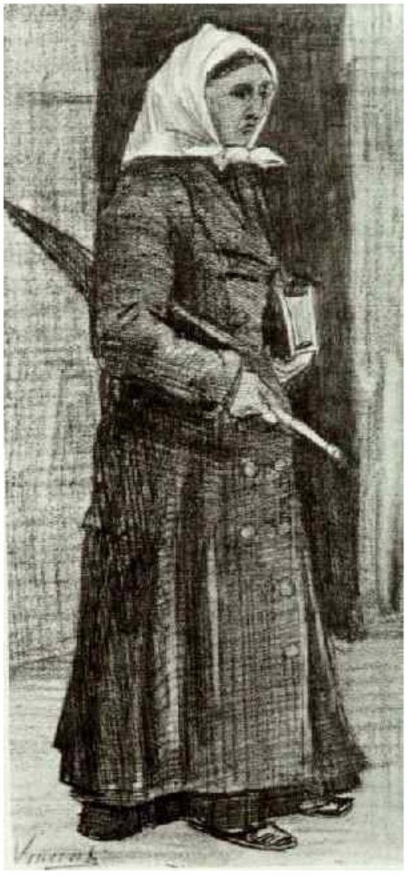 Sien s deštníkem a modlitební knížkou od Vincent van Gogh