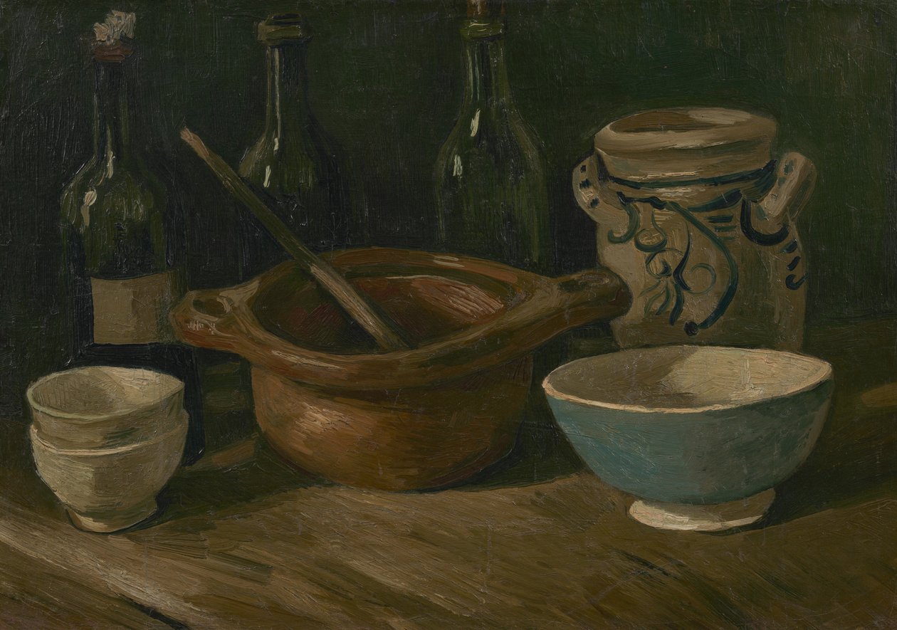 Zátiší s kameninou a lahvemi od Vincent van Gogh