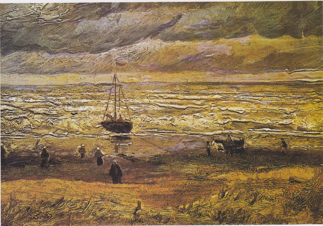 Pláž Scheveningen za bouřlivého počasí od Vincent van Gogh