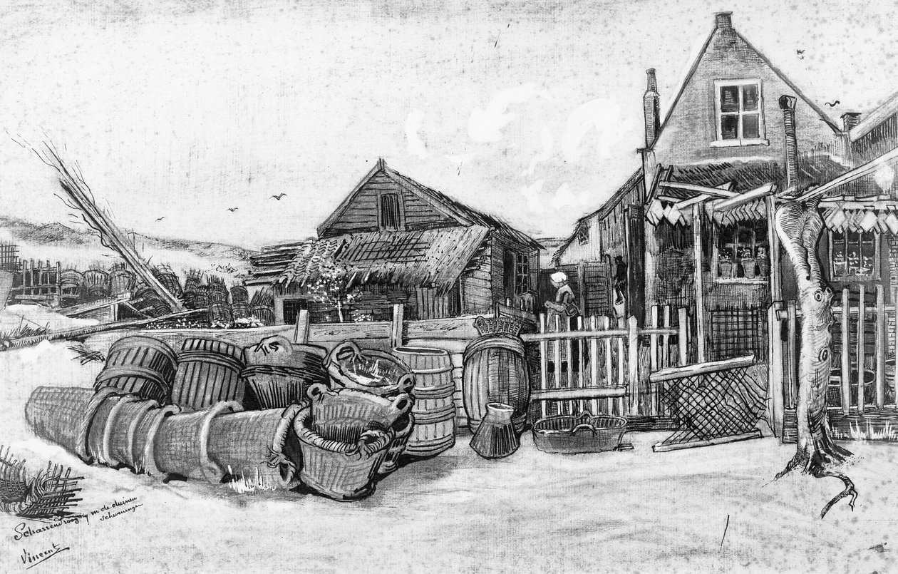 Sušárna ryb v Scheveningenu, cca 1882 od Vincent van Gogh