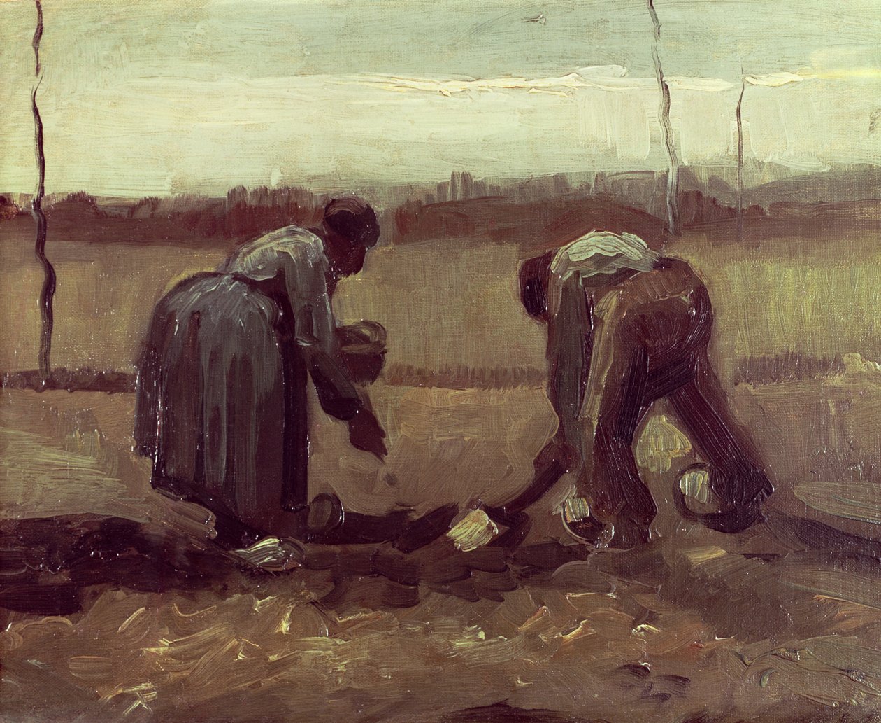 Dva rolníci sázející brambory, 1885 od Vincent van Gogh