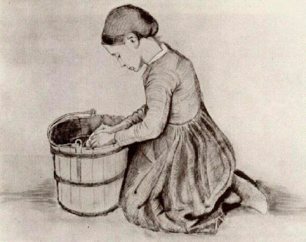 Vangogh dívka klečící přední kbelík od Vincent van Gogh
