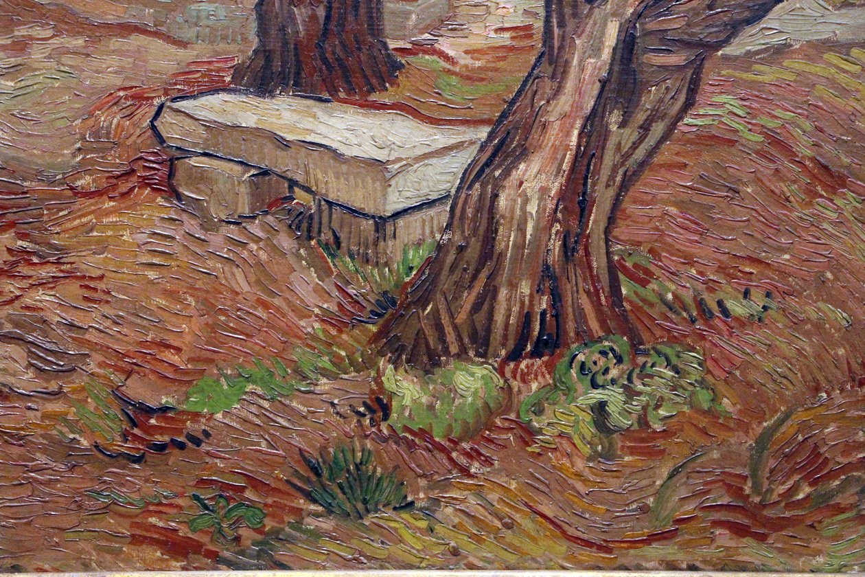 Vincent van gogh, kamenná lavička v azylu saint rémy od Vincent van Gogh