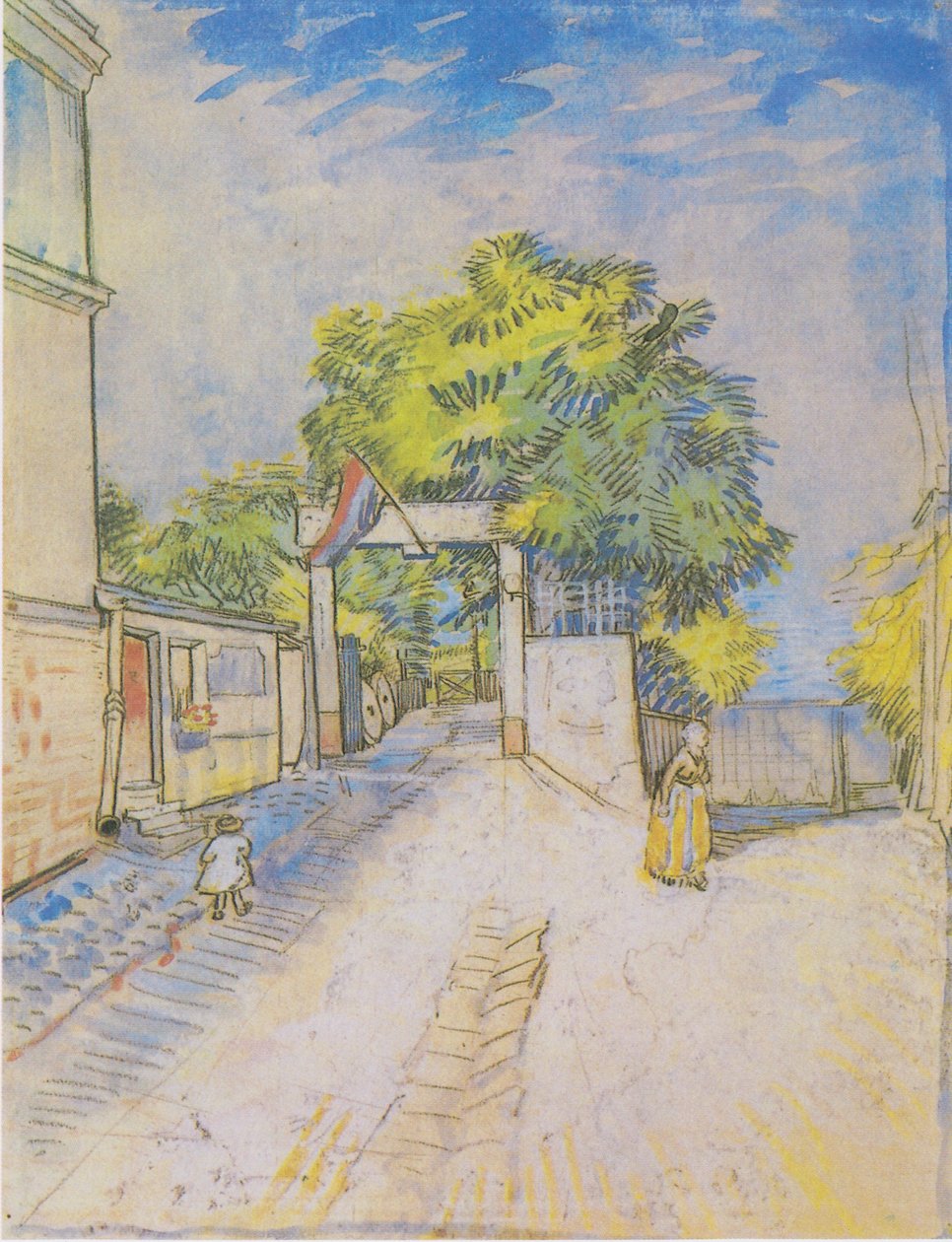 Cesta se vstupem na vyhlídkové místo od Vincent van Gogh