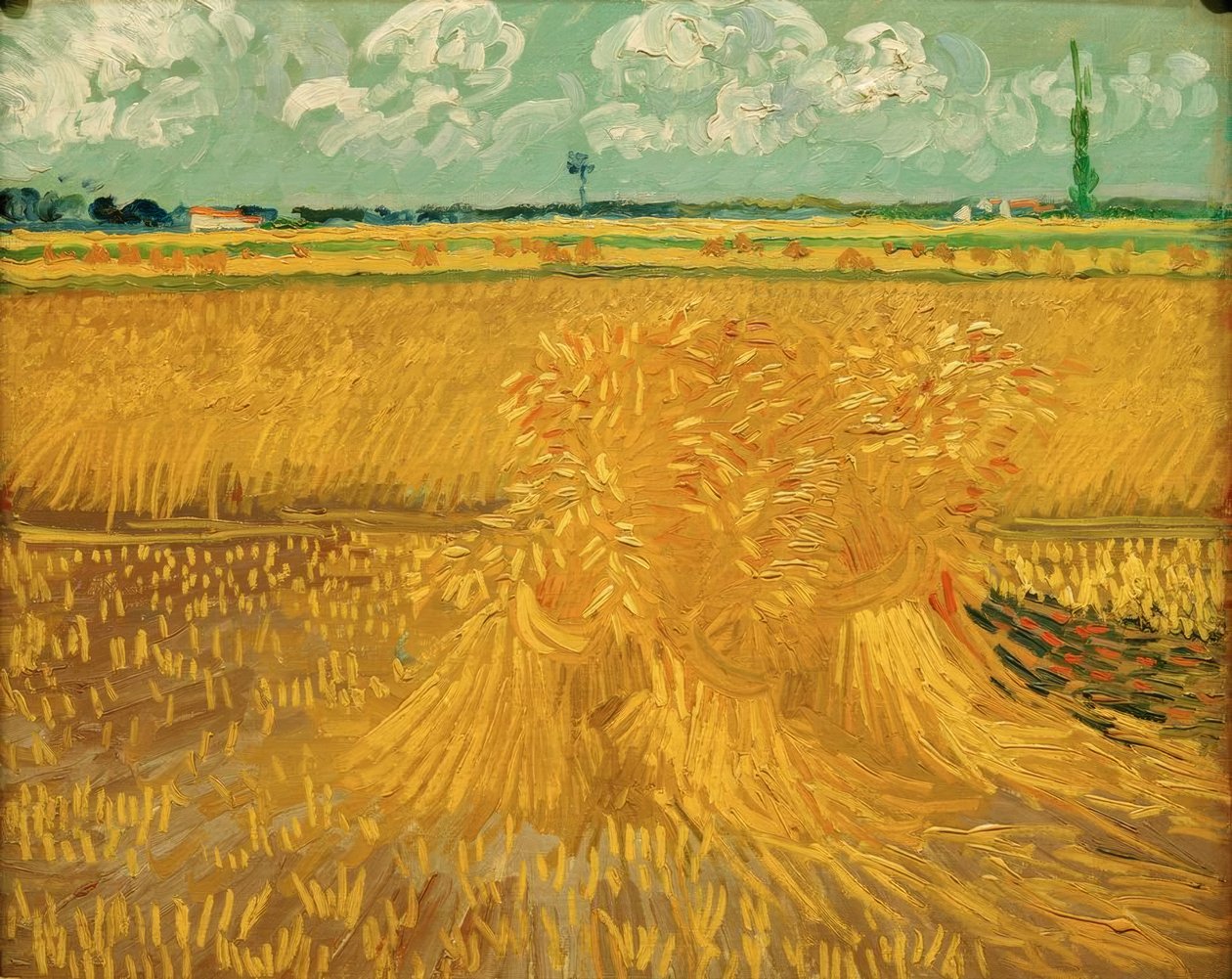 Pšeničné pole se svazky obilí od Vincent van Gogh