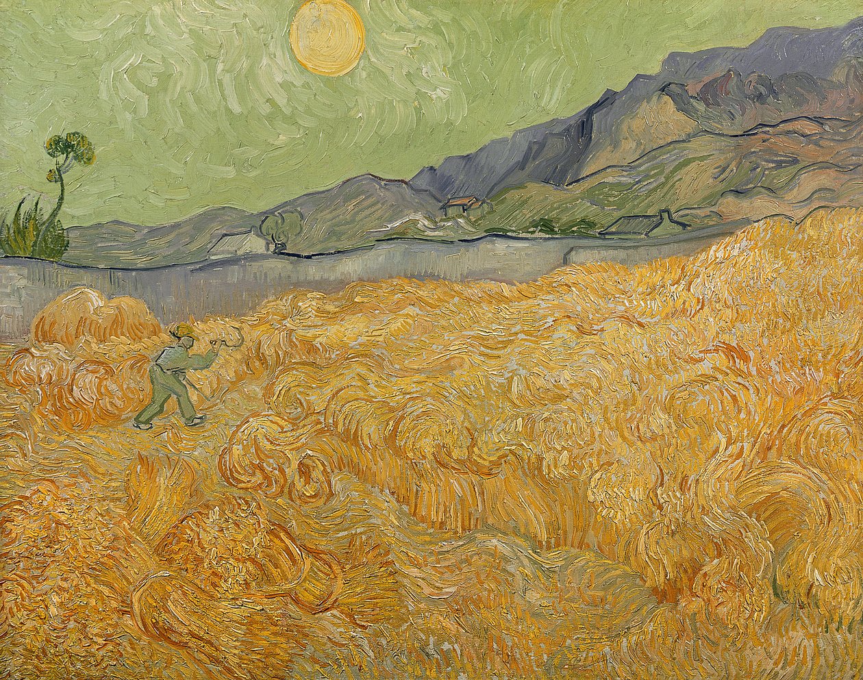 Wheatfield with Reaper, 1889 od Vincent van Gogh