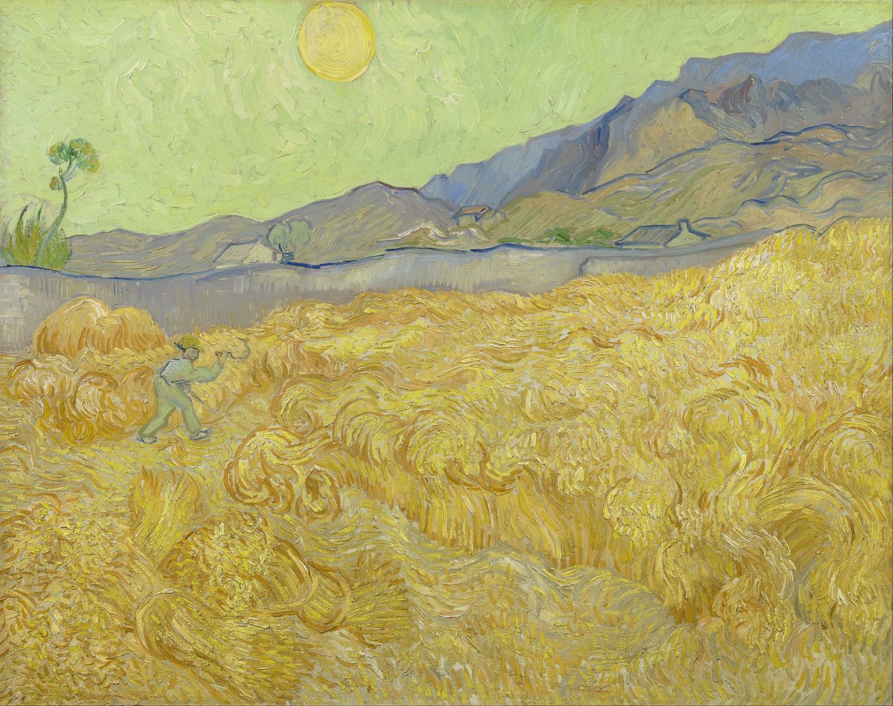 Pšeničné pole se sekačkou od Vincent van Gogh