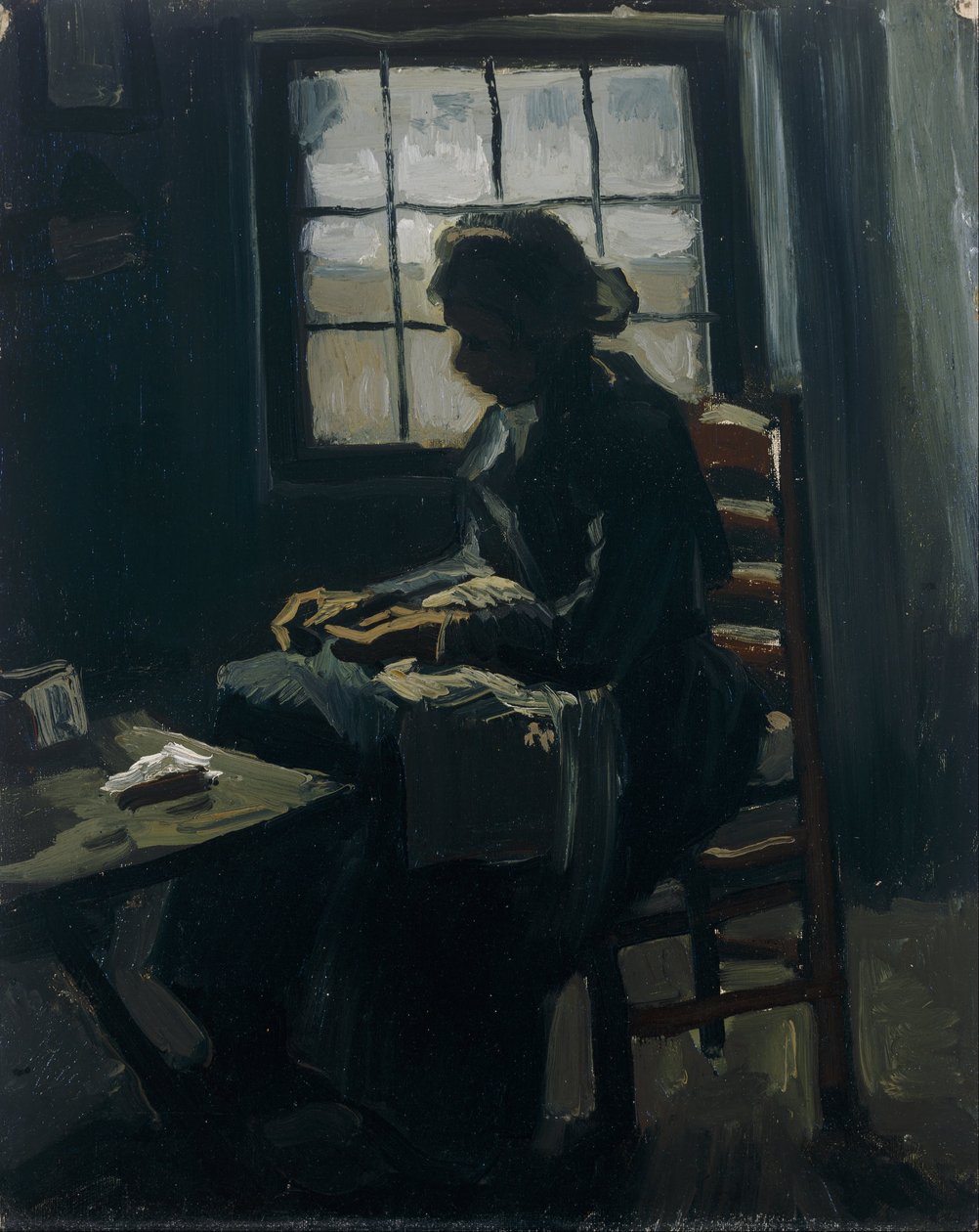 Žena šití od Vincent van Gogh