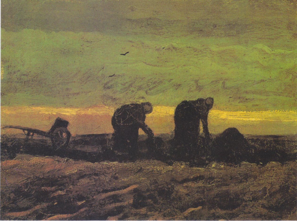 Dvě rolnické ženy řezající rašelinu od Vincent van Gogh