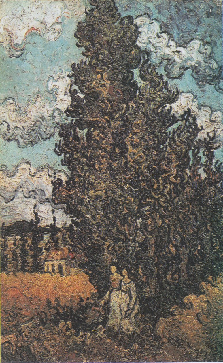 Cypřiše a dvě ženy od Vincent van Gogh