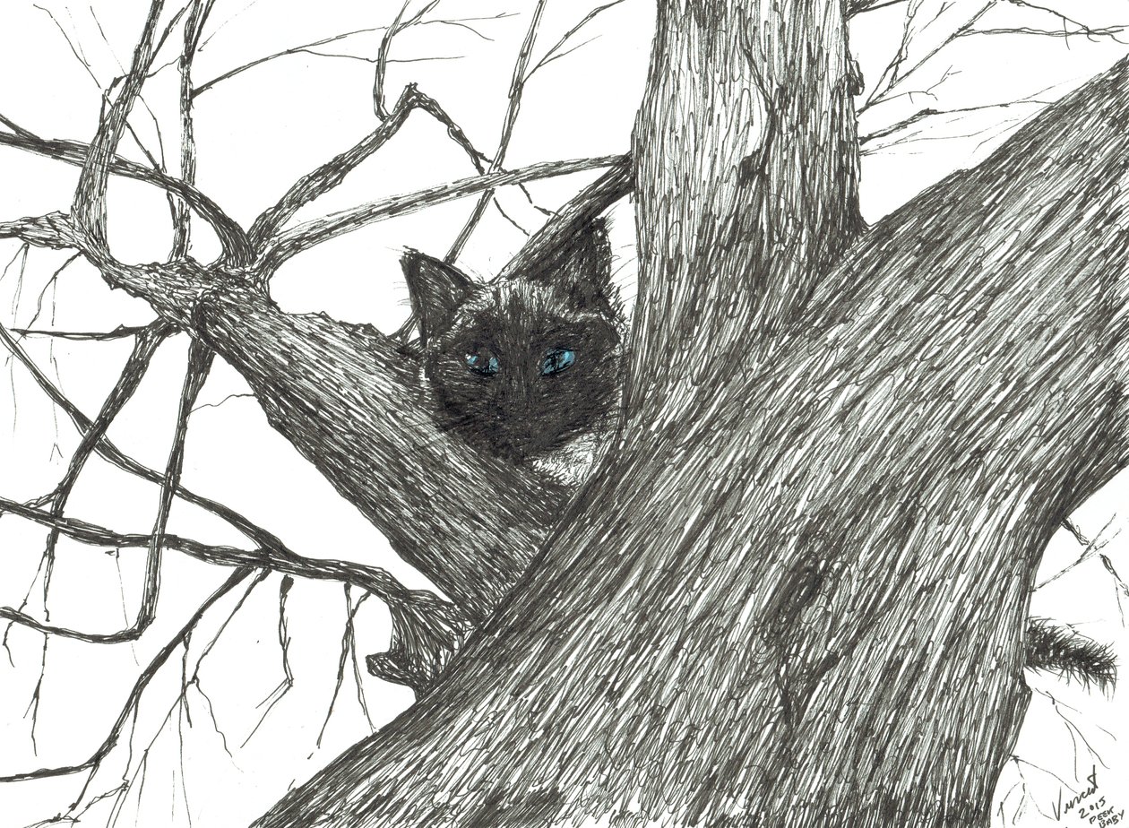 Apple tree Baby, 2015, (inkoust na papíře) od Vincent Alexander Booth