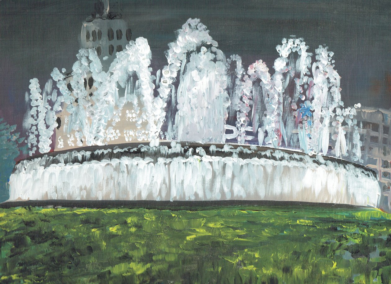 Barcelonská noc, 1994, (akryl na plátně) od Vincent Alexander Booth