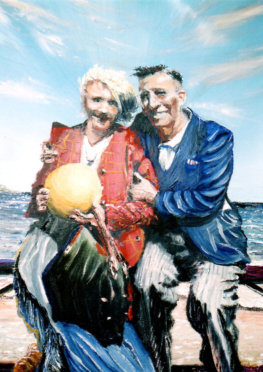 Babička a dědeček s míčem u moře, 2017 od Vincent Alexander Booth