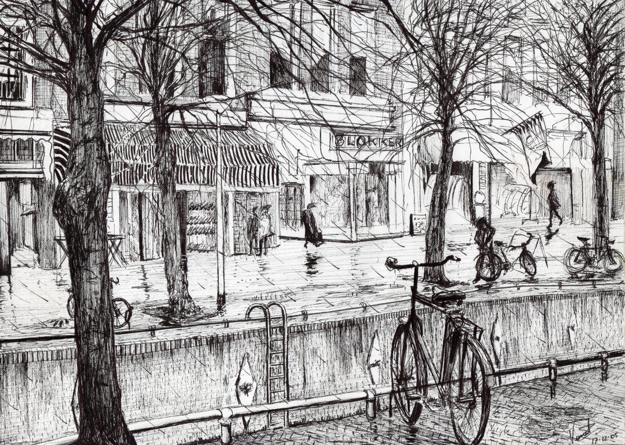 Harlingen Holandsko, 2005, (inkoust na papíře) od Vincent Alexander Booth