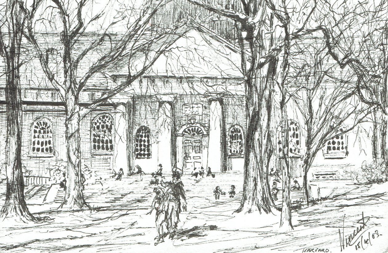 Harvard Boston USA, 2003, (Inkoust na papíře) od Vincent Alexander Booth