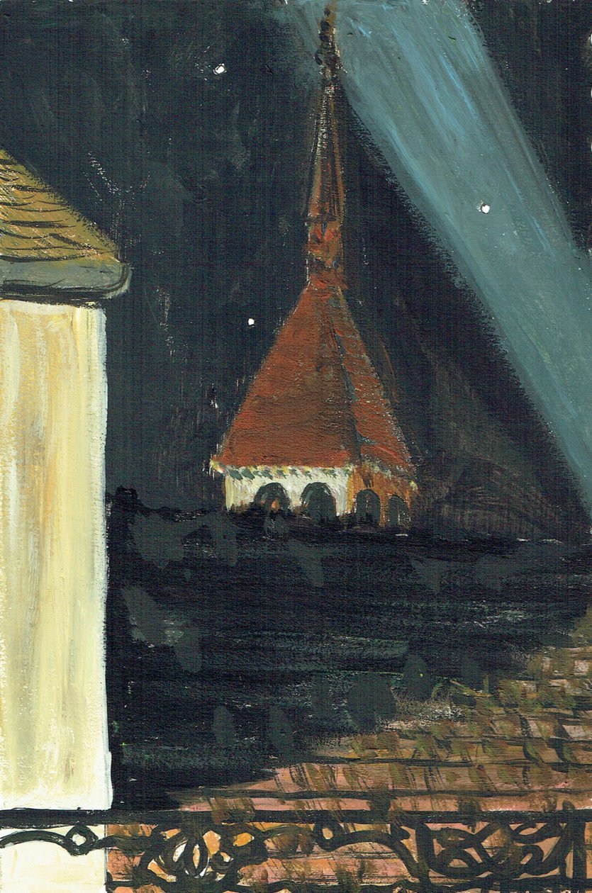Pohled na střechu Laignes France v noci, 2006 od Vincent Alexander Booth
