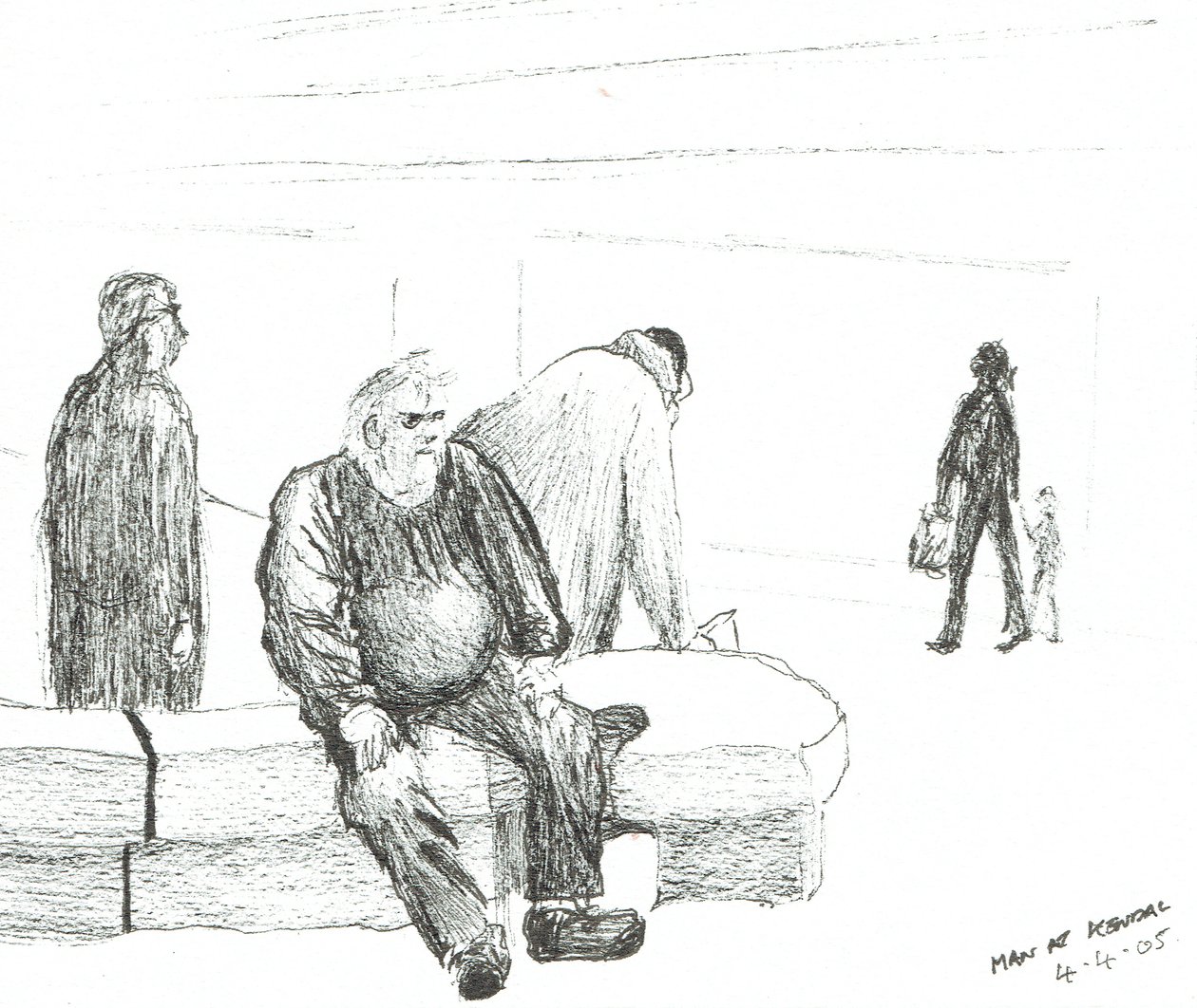 Man at Kendal, 2005, (Inkoust na papíře) od Vincent Alexander Booth