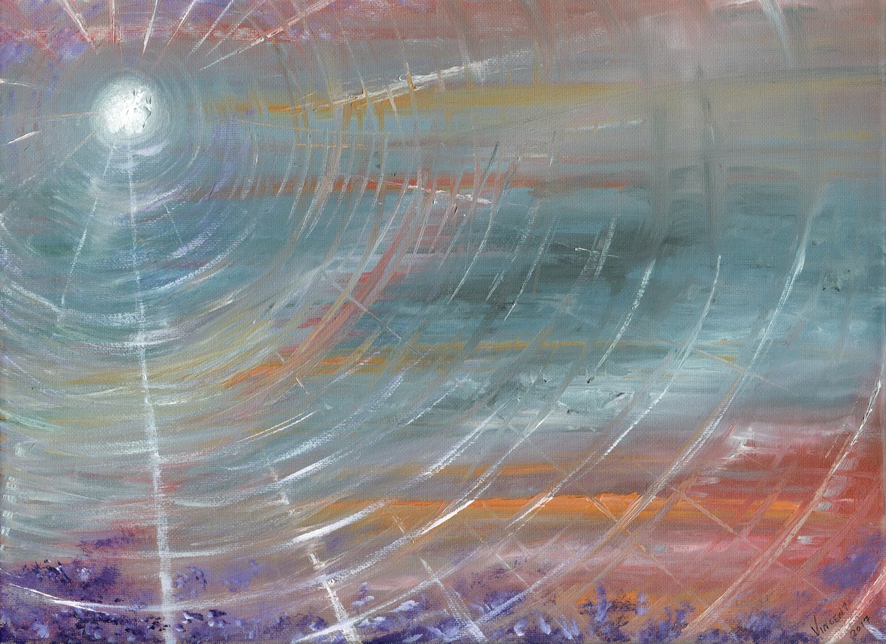 Moontube, 2017, (olej na plátně) od Vincent Alexander Booth