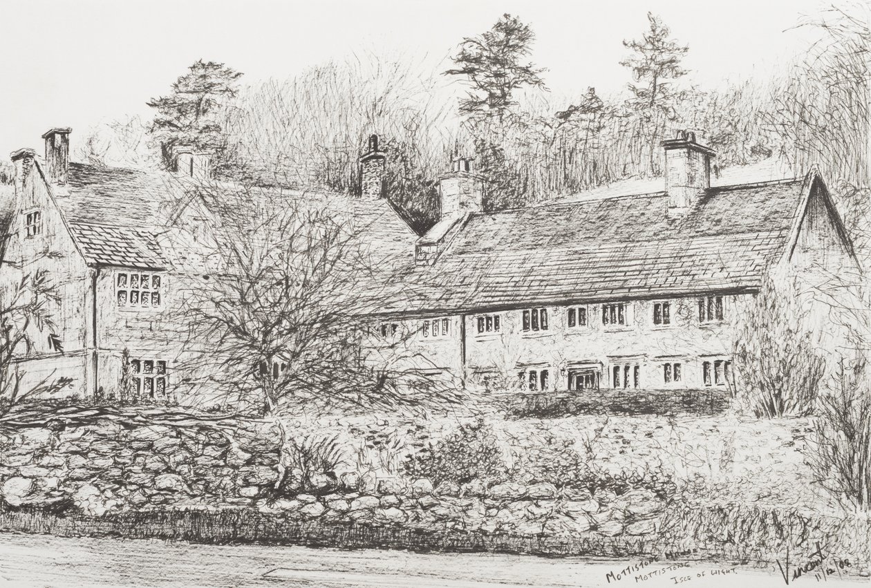 Mottistone Hall Isle of Wight, 2008 (inkoust na papíře) od Vincent Alexander Booth