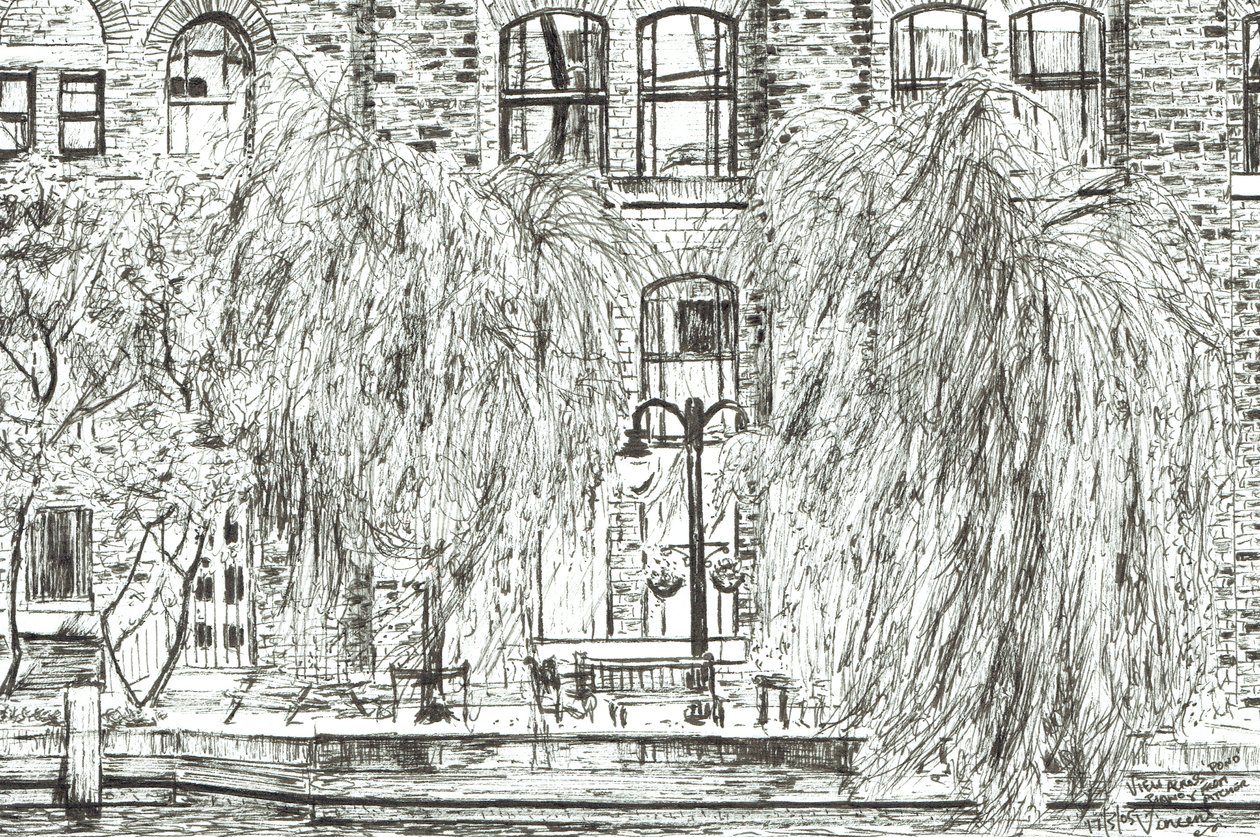 Džbán a klavír Manchester, 2005, (tuš na papíře) od Vincent Alexander Booth