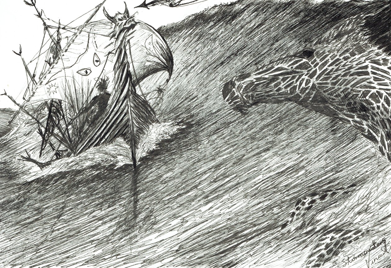 Storm Creators Atlantic, 2012, (tuš na papíře) od Vincent Alexander Booth