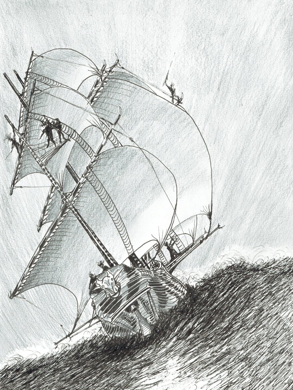 Storm Creators Molucca Sea, 2017, (inkoust na papíře) od Vincent Alexander Booth