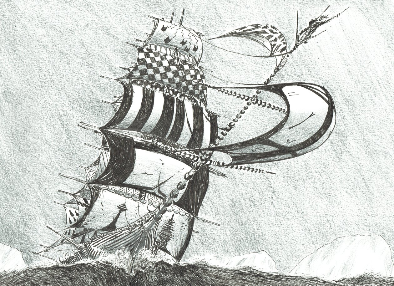 Storm Creators Prince Gustav Adolf Sea, 2017, (Inkoust na papíře) od Vincent Alexander Booth