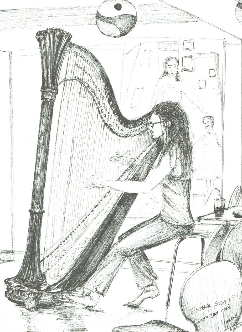 The Harpist 8th day cafe Manchester, 2007 od Vincent Alexander Booth