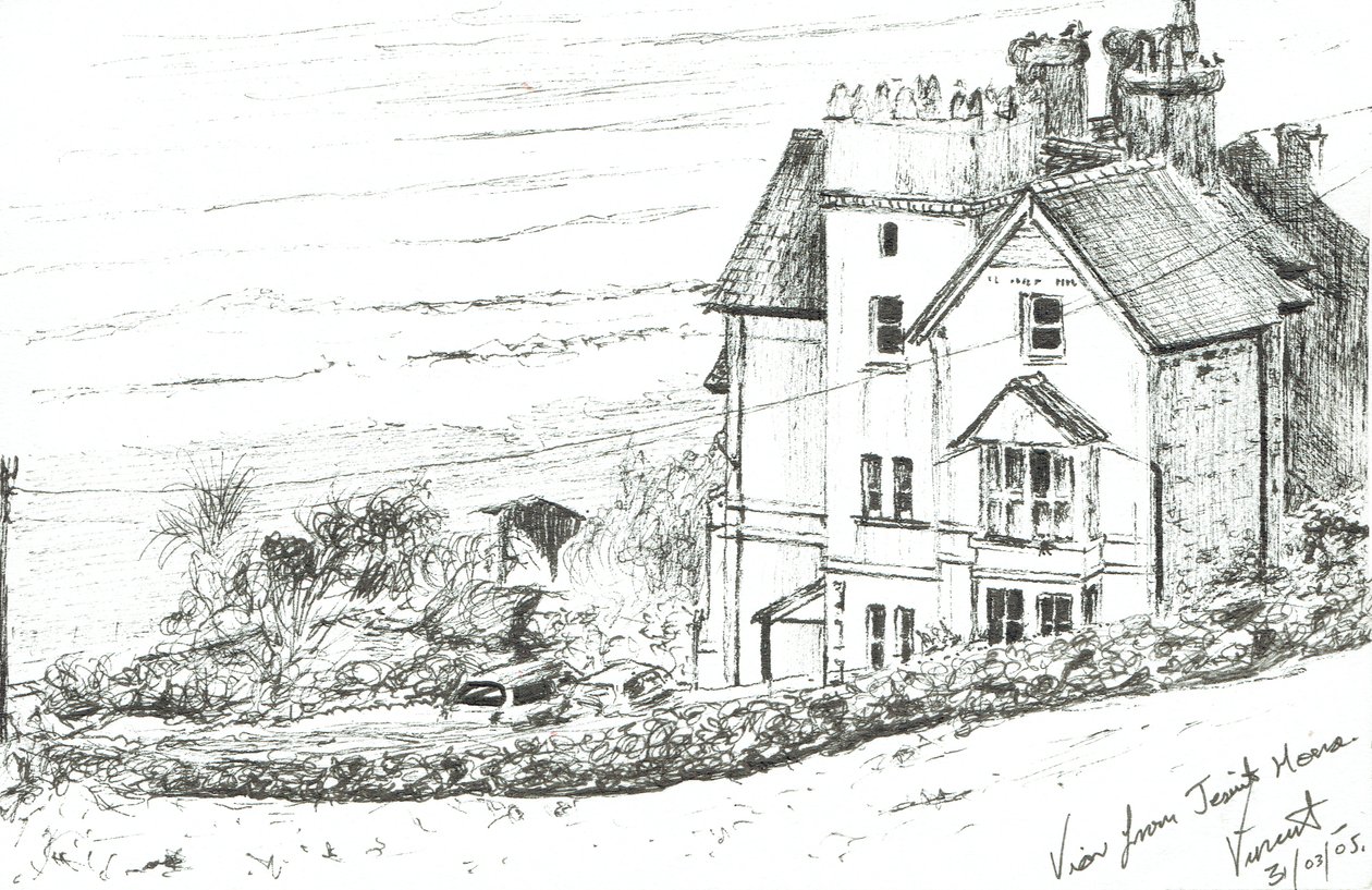 Jezuitský dům na velšském pobřeží, 2005, (inkoust na papíře) od Vincent Alexander Booth