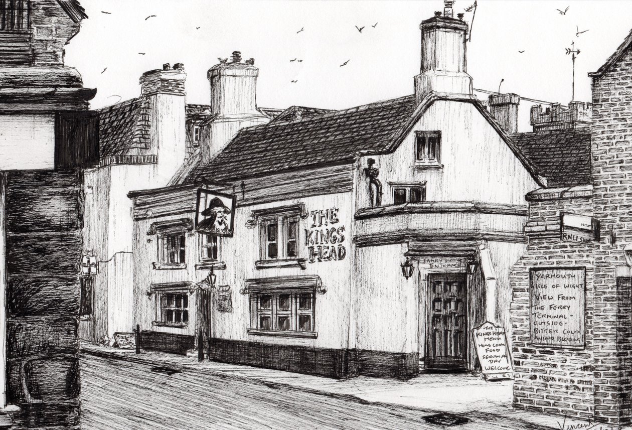 The Kings Head Yarmouth, 2008, (inkoust na papíře) od Vincent Alexander Booth