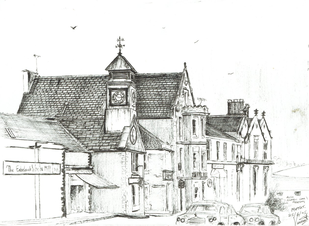 Hotel Star, Moffat. 2005, (tuš na papíře) od Vincent Alexander Booth