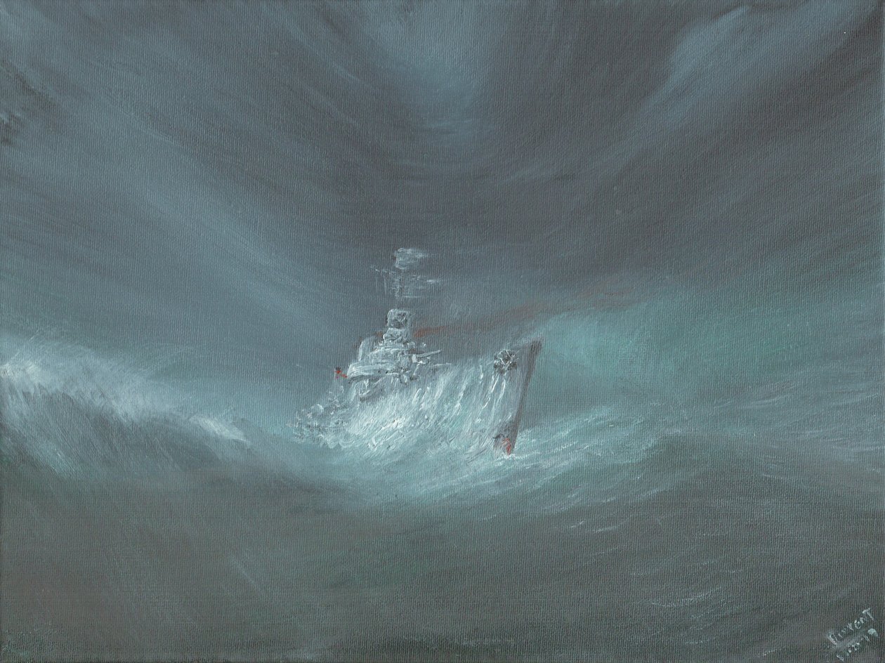 USS Warrington ztracená v hurikánu u Baham 13. září 1944, 2019 od Vincent Alexander Booth