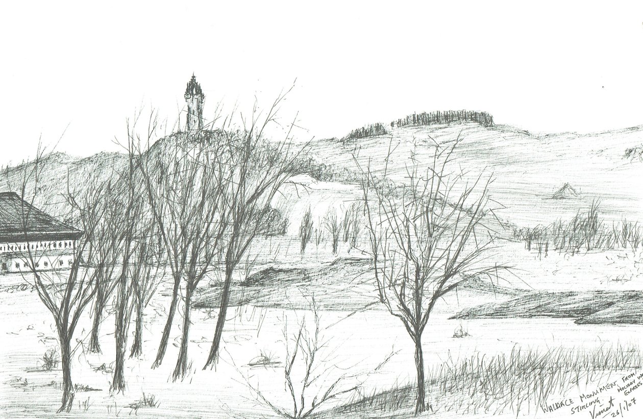 Wallaceův pomník; 2007; (inkoust na papíře) od Vincent Alexander Booth