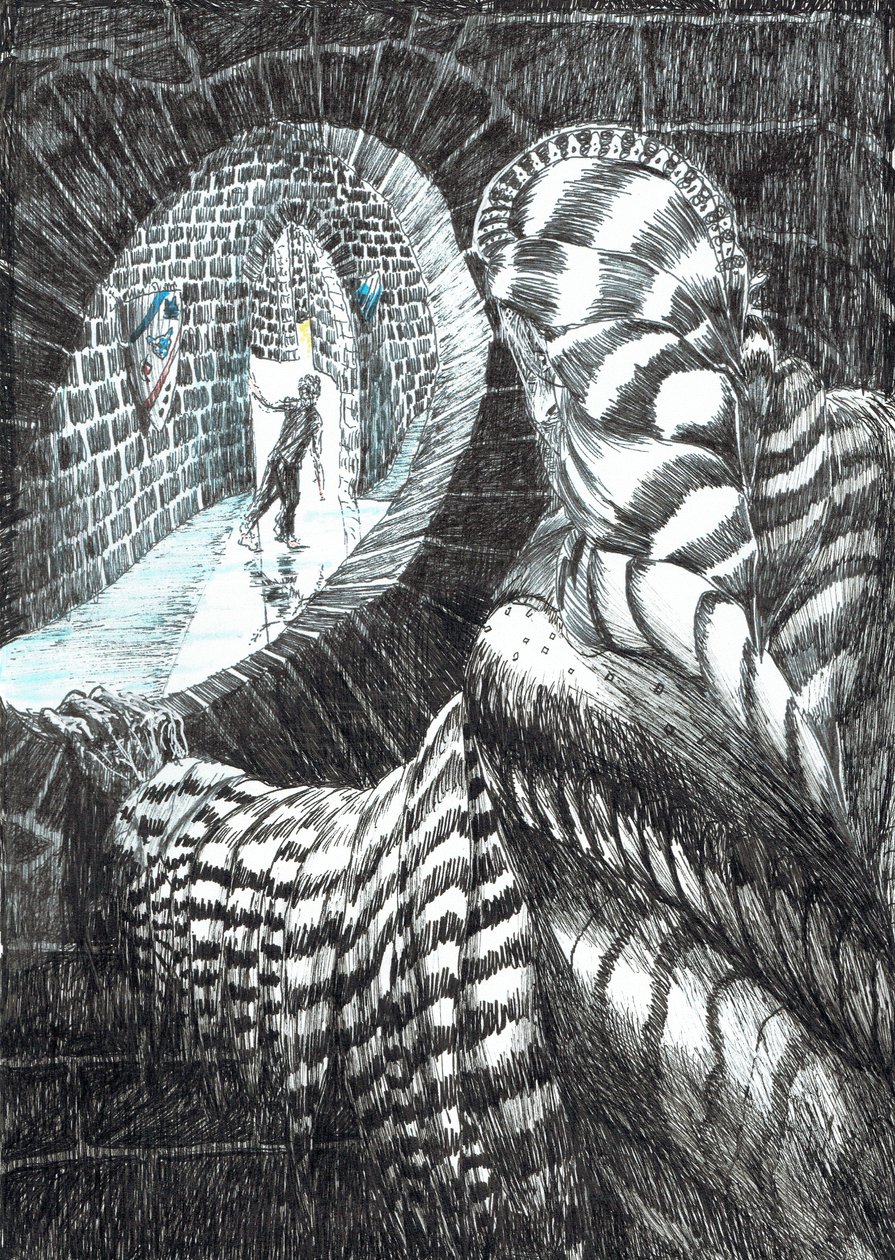 strana 27, Zámek v lese Findhorn, 2006, (tuš na papíře) od Vincent Alexander Booth