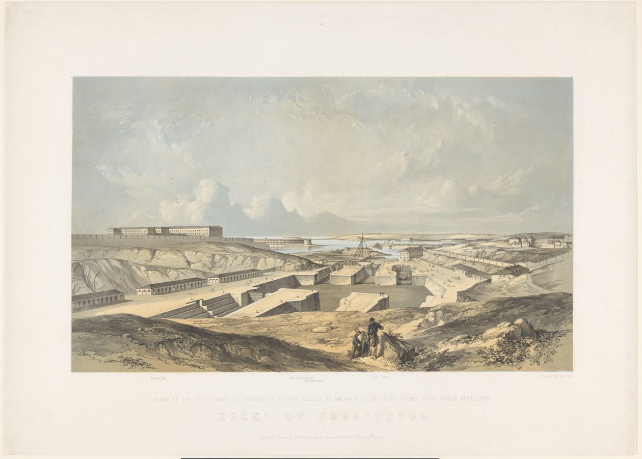 De Haven van Sebastopol, 1855 Doky Sebastopol (název na objektu) od Vincent Brooks