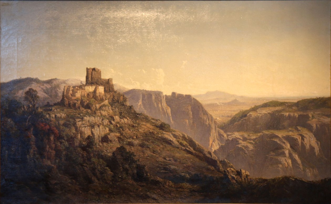 Panoramatický výhled na kopce ze zámku Evenos nedaleko Toulonu od Vincent Courdouan